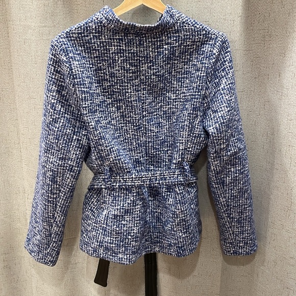 Banana Republic Blue and White Tweed Jacket Size 10 - Picture 11 of 16